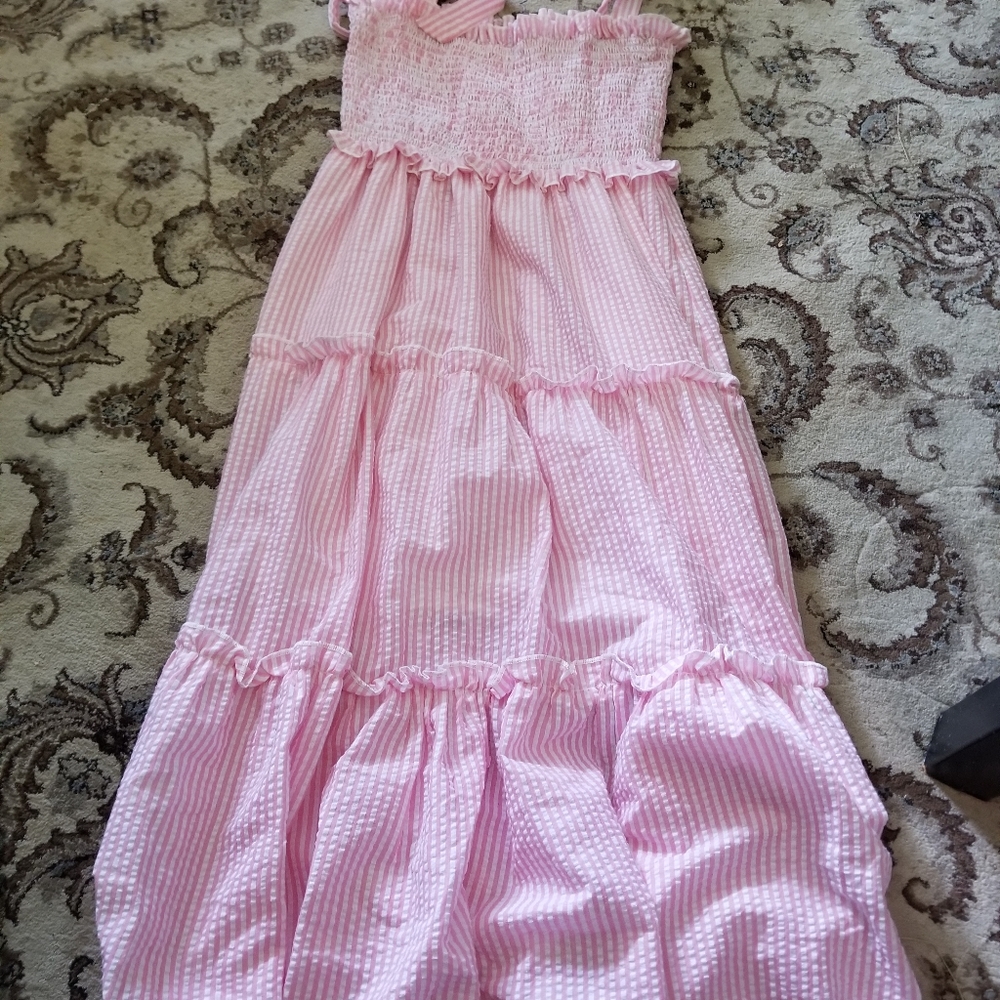 Simply Southern tie shoulder ruching bodice dress size medium